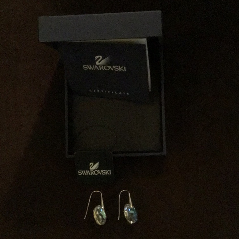 Swarovski crystal drop earrings for pierced ears